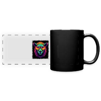 birthday present geek anti herd of sheep humor - Full Colour Panoramic Mug - black - Front