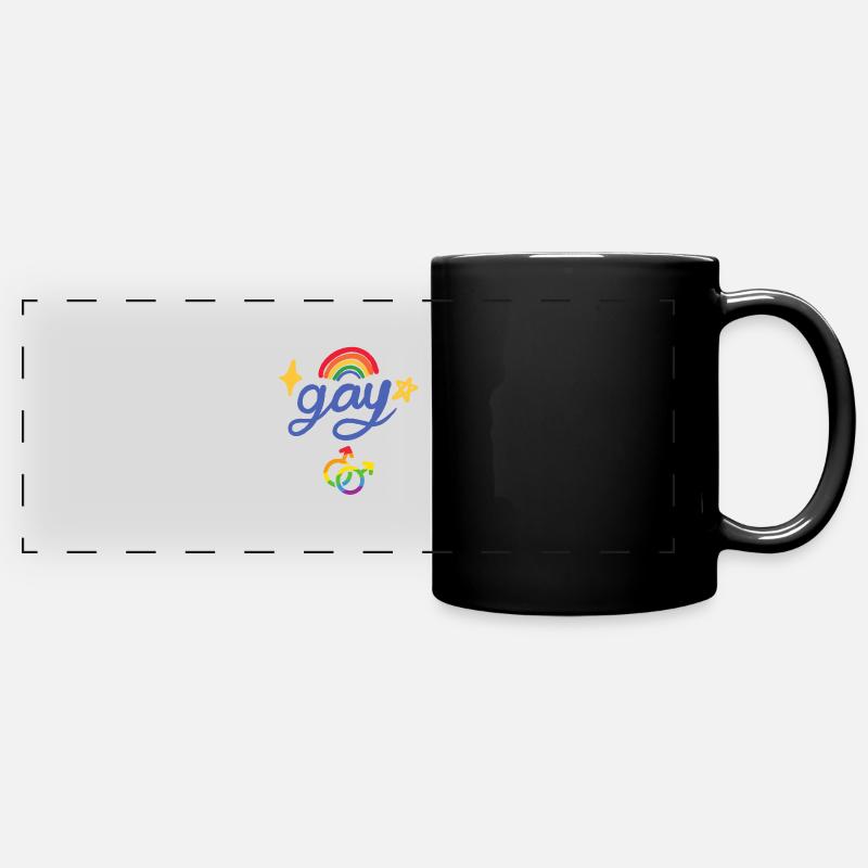 Gay rainbow - Full Colour Panoramic Mug - black