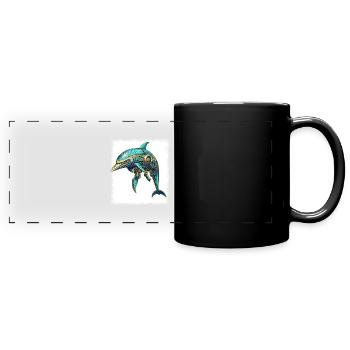 marine life funny sayings cool happy awesome - Full Colour Panoramic Mug - black - Front