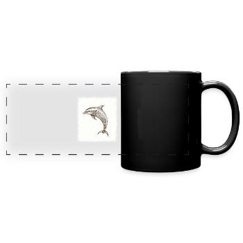 bday marine life birthday awesome fisherman - Full Colour Panoramic Mug - black - Front