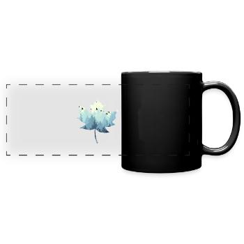 Blattlandschaft - Panorama-Tasse farbig - Schwarz - Vorne