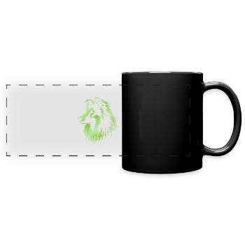 Sheltie | Shetland Berger Tête De Chien Vert - Mug panoramique uni - noir - Devant