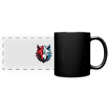 Wolf Tattoo - Full Colour Panoramic Mug - black - Front