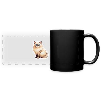 Ragdoll Katze - Panorama-Tasse farbig - Schwarz - Vorne