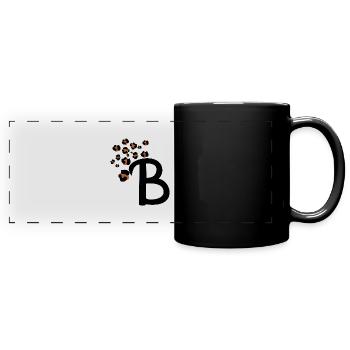 Buchstabe b Leopardenmuster - Panorama-Tasse farbig - Schwarz - Vorne