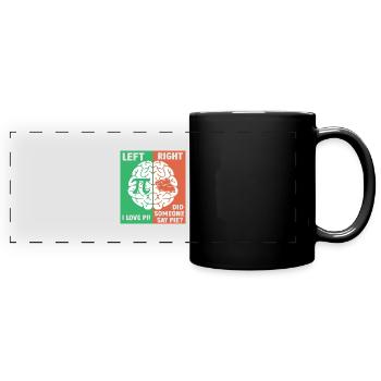 Left Brain Loves Pi, Right Brain Craves Pie - Full Colour Panoramic Mug - black - Front