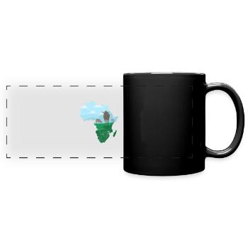 SÜDAFRIKA SÜDEN TIEREN NATUR LEBEN MUSIK MOTIV - Panorama-Tasse farbig - Schwarz - Vorne
