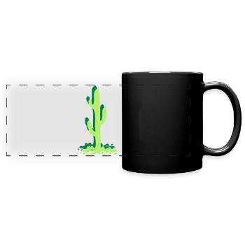 Kaktus Cactus Kakteen - Panorama-Tasse farbig - Schwarz - Vorne