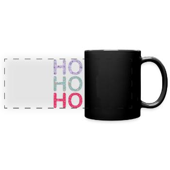 HO HO HO - Panorama-Tasse farbig - Schwarz - Vorne