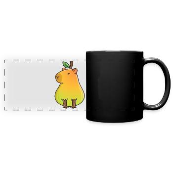 Conception de poire Capybara pour les amateurs de Capybara - Mug panoramique uni - noir - Devant