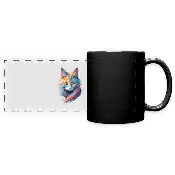 Cat Creative - Panorama-Tasse farbig - Schwarz - Vorne