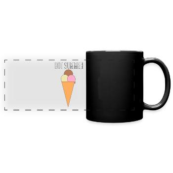 Heißer Sommer - Panorama-Tasse farbig - Schwarz - Vorne