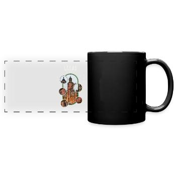Leeds England UK City Skyline Streetwear - Full Colour Panoramic Mug - black - Front