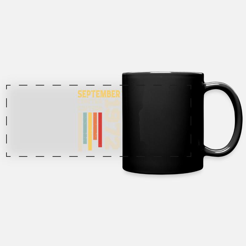September 1972 Birthday Gift September 1972 - Full Colour Panoramic Mug - black