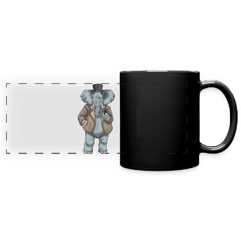 Elephant Poker Jetons de Poker - Mug panoramique uni - noir - Devant