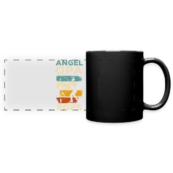 Rente 2025 Rentner Angeln Pension Angler - Panorama-Tasse farbig - Schwarz - Vorne