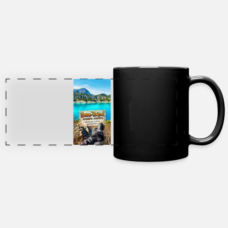 Serre-Ponçon Lac et Randonnée - Mug panoramique uni - noir
