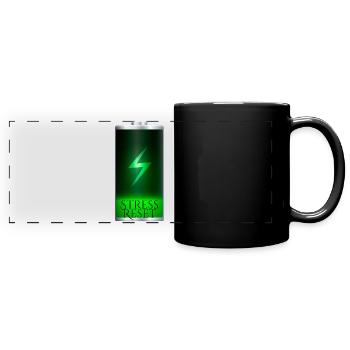 Stress Reset Full Battery - Full Colour Panoramic Mug - black - Front