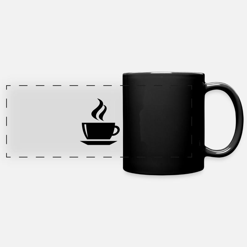 coffee cup tea cafe - Panorama-Tasse farbig - Schwarz
