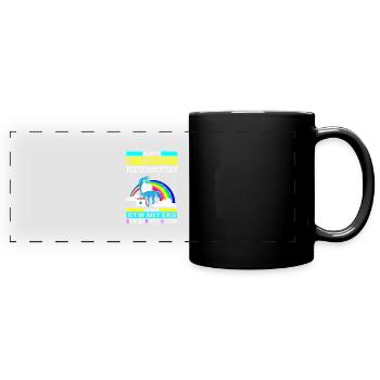 Cadeau de sauvetage princesse Licorne - Mug panoramique uni - noir - Devant