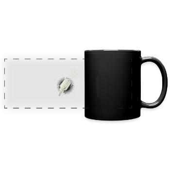 Vintage Mikrofon Noten Explosion Musik Klang Spaß - Panorama-Tasse farbig - Schwarz - Vorne