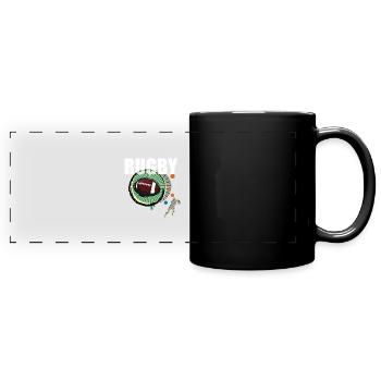 rugby - Mug panoramique uni - noir - Devant