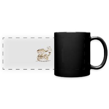 Putois et tortue - Mug panoramique uni - noir - Devant