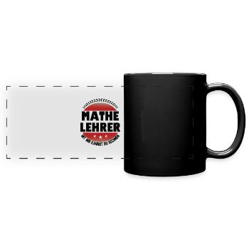 Lustiges Shirt Mathelehrer - Panorama-Tasse farbig - Schwarz - Vorne