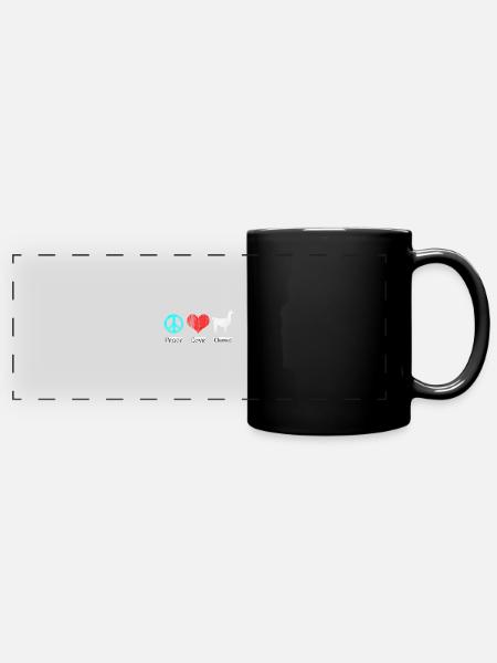 Frieden Lamas - Panorama-Tasse farbig - Schwarz