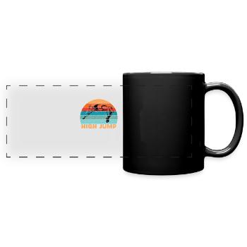 Hochsprung Leichtathletik - Panorama-Tasse farbig - Schwarz - Vorne