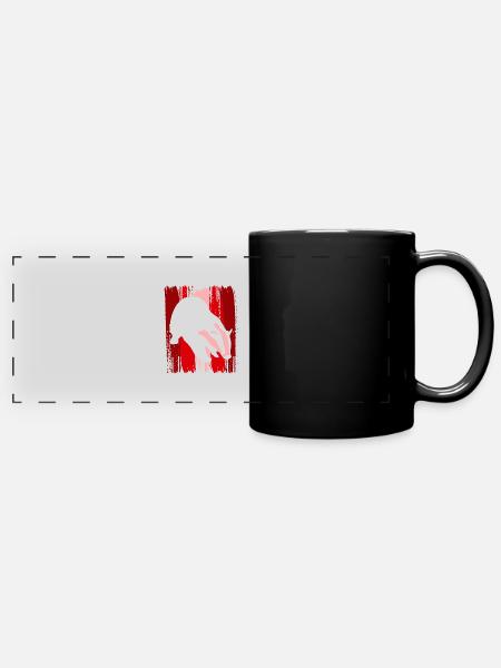 Dachs Marder - Panorama-Tasse farbig - Schwarz