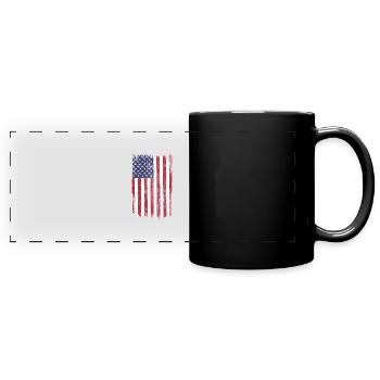 USA Flag United States of America Flag Gift - Full Colour Panoramic Mug - black - Front