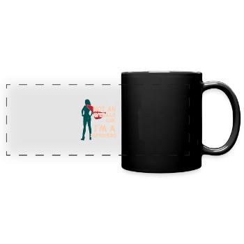 Femme super-héros - Mug panoramique uni - noir - Devant