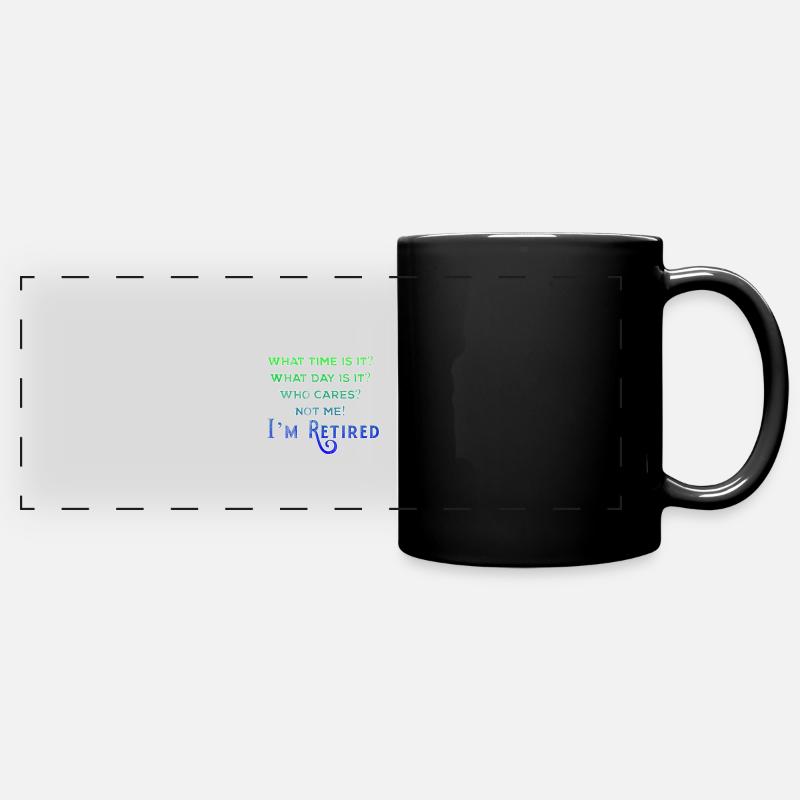 Retraité - Mug panoramique uni - noir
