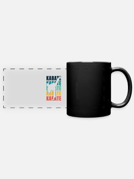 Karate Karate Karate Karate Karate - Panorama-Tasse farbig - Schwarz