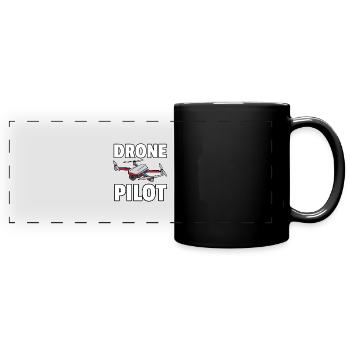 Drohne Pilot Modellflugzeug Flug Fliegen Geschenk - Panorama-Tasse farbig - Schwarz - Vorne