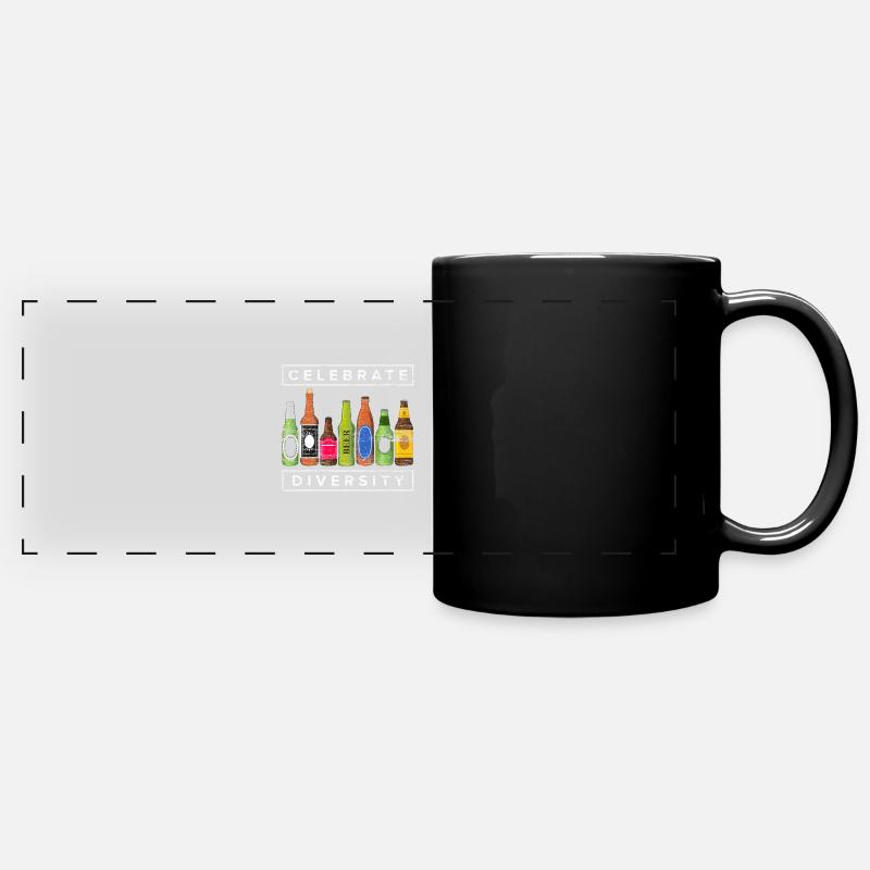 Bier Biersorten - Panorama-Tasse farbig - Schwarz