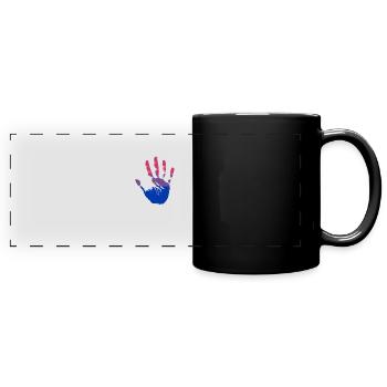 Bisexuel Supporter Handprint - Bisexuel Main - Mug panoramique uni - noir - Devant