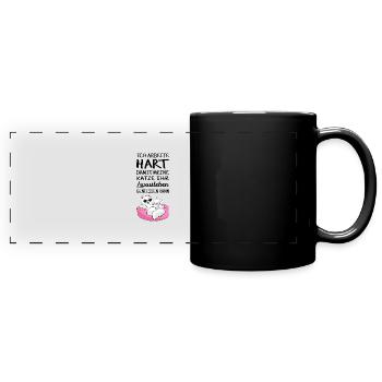 image de chat amusant vie de luxe chat ami chat - Mug panoramique uni - noir - Devant