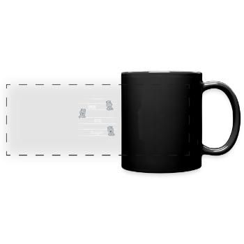 Flusspferd – Hippopotamus - Hippo - Lachen - Panorama-Tasse farbig - Schwarz - Vorne