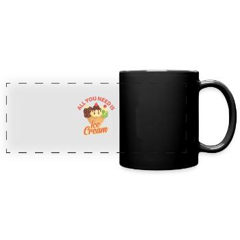 crème glacée - Mug panoramique uni - noir - Devant