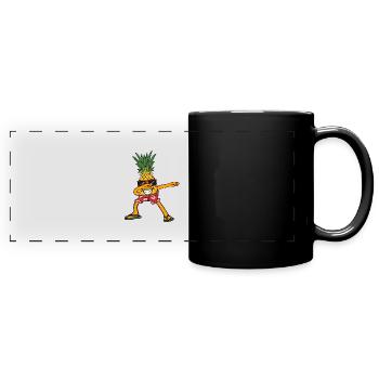 Ananas Dabbing Drôle Danse Danse Hawaï Cadeau - Mug panoramique uni - noir - Devant