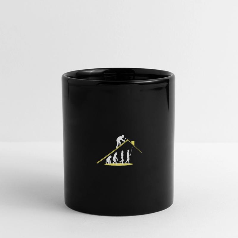 Dachdecker Evolution Arbeiter Panorama-Tasse farbig