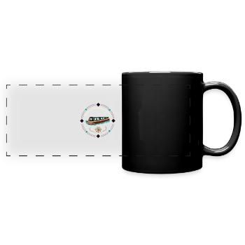 Narrowboat Illustration Home is where You Moore It - Full Colour Panoramic Mug - black - Front