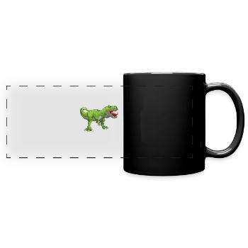 Tyrannosaurus T Rex Dinosaurier Dino - Panorama-Tasse farbig - Schwarz - Vorne
