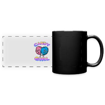 CANDY GIRL cotton candy - Full Colour Panoramic Mug - black - Front