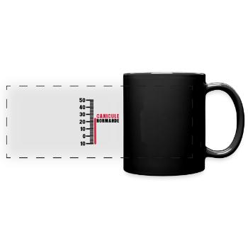 thermometre canicule normande humour - Mug panoramique uni - noir - Devant