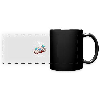 Lesen Leseratte - Panorama-Tasse farbig - Schwarz - Vorne
