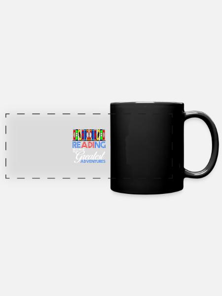 Lesen - Panorama-Tasse farbig - Schwarz