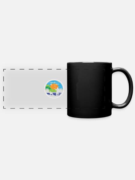 Jagdhund Jagd - Panorama-Tasse farbig - Schwarz